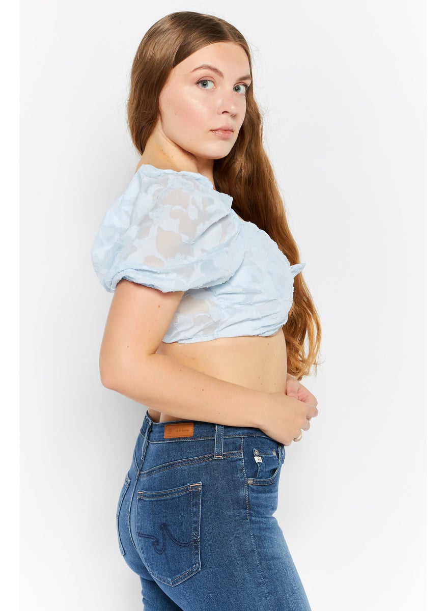 Women Off Shoulder Neck Short Sleeve Floral Top, Light Blue - pzsku/ZA15E2982BF050263D355Z/45/_/1737381936/af3b1289-be5e-40a4-b6b9-7ddcc9c15a83