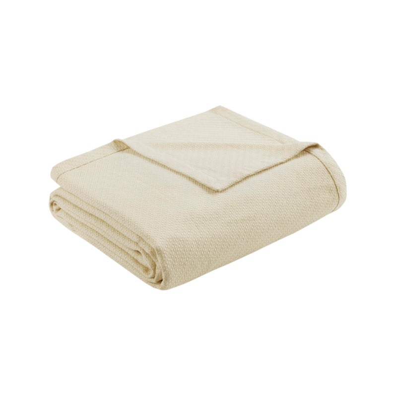 madison park Madison Park Liquid Cotton Luxury Blanket Premium Soft Cozy 100 Ring Spun Cotton For Bed  Couch or Sofa FullQueen Ivory 