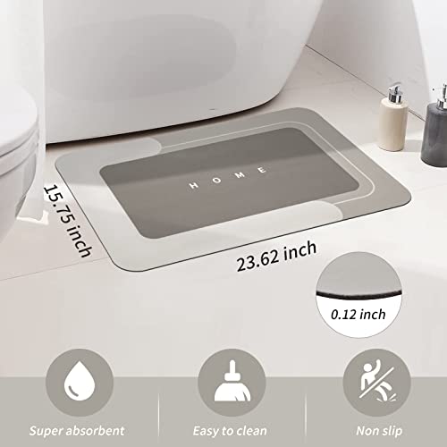 Housego Absorbent Bath Mat Magic Rug, Quick Drying Mat Magic Bath Mat Non-Slip Floor Rug Rubber Backed for Bathroom Kitchen Shower Sink, Water Absorbent (1PC, 15.7''x23.6'', Beige) - Image 2