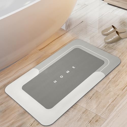 Housego Absorbent Bath Mat Magic Rug, Quick Drying Mat Magic Bath Mat Non-Slip Floor Rug Rubber Backed for Bathroom Kitchen Shower Sink, Water Absorbent (1PC, 15.7''x23.6'', Beige) - Image 1