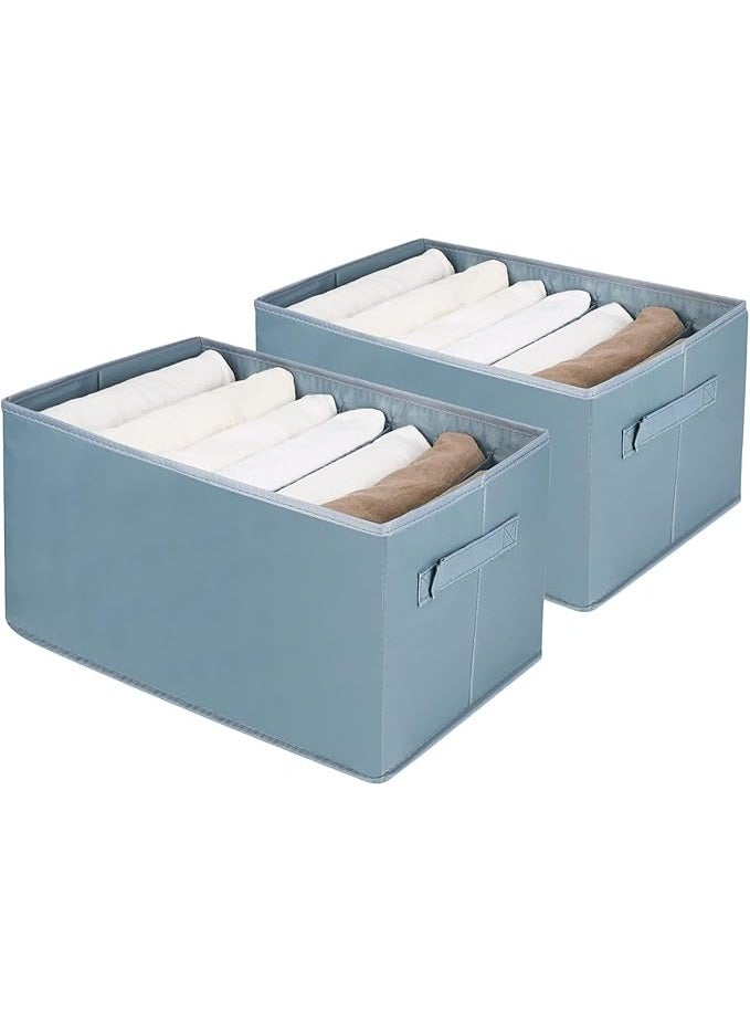 DUNISO منظم ملابس مكون من قطعتين، منظم جينز للخزانة، منظم أدراج ممتاز للملابس المطوية، منظم أدراج خزانة قابل للطي (7 شبكات، 36*25*20 سم) - Image 1