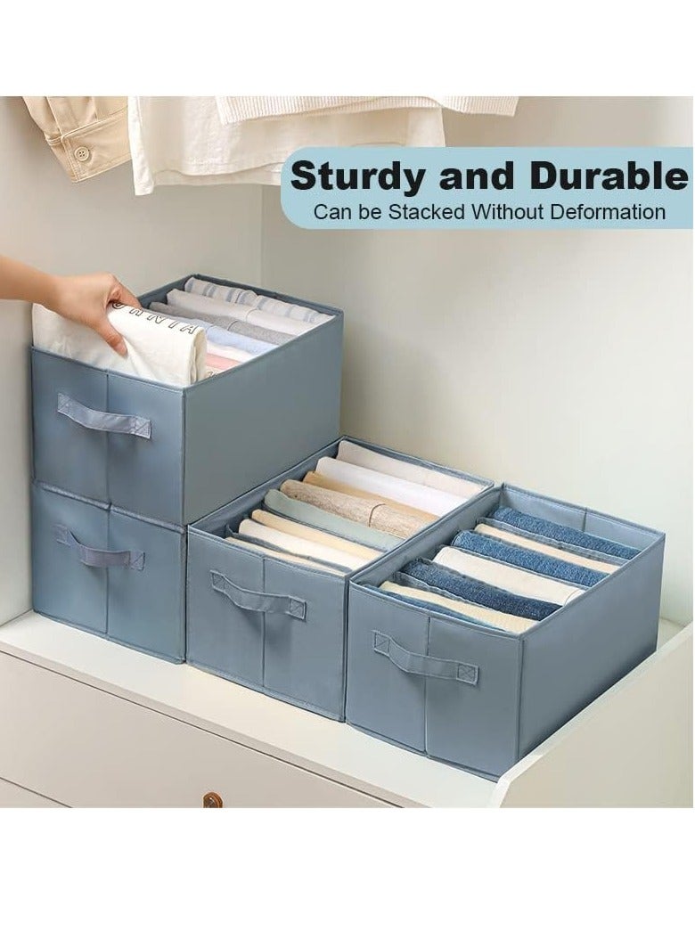 DUNISO منظم ملابس مكون من قطعتين، منظم جينز للخزانة، منظم أدراج ممتاز للملابس المطوية، منظم أدراج خزانة قابل للطي (7 شبكات، 36*25*20 سم) - Image 3