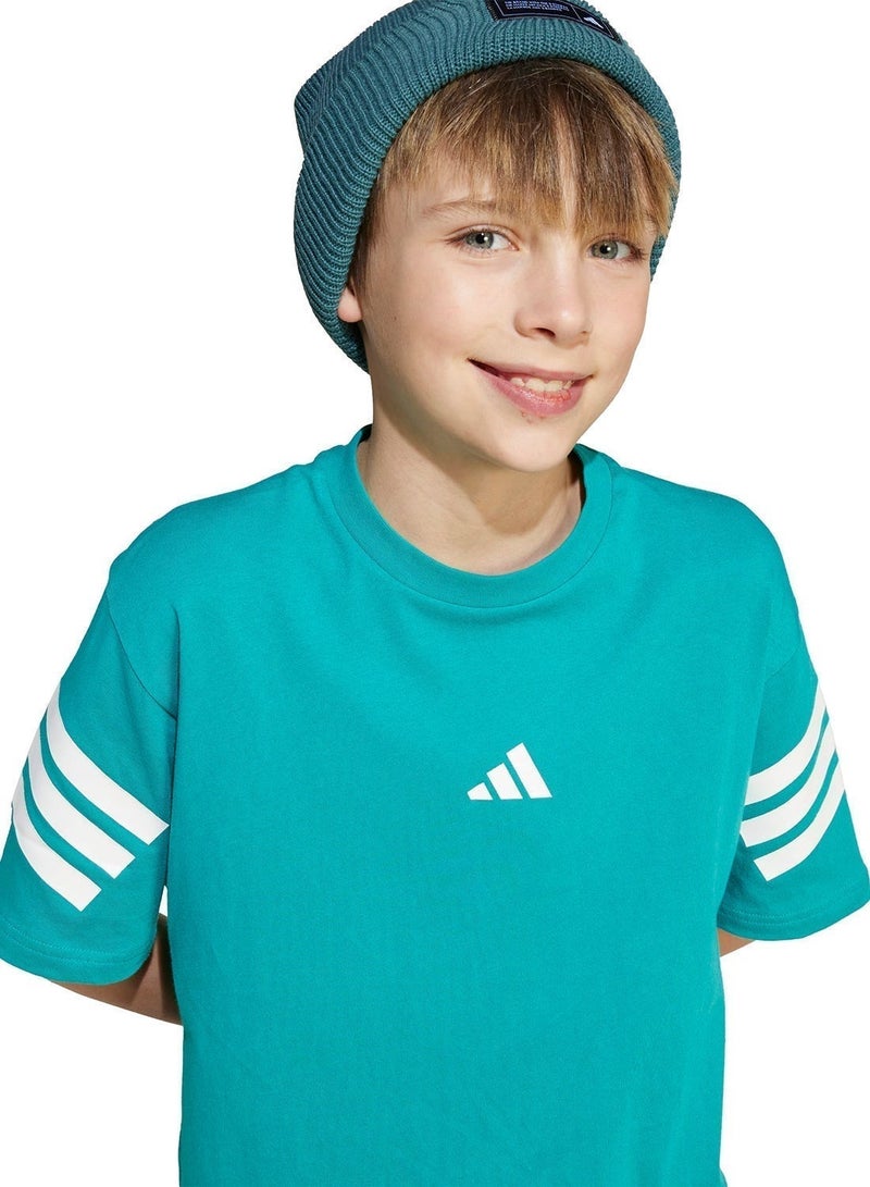 اديداس تيشيرت أيقونات المستقبل بثلاث خطوط للشباب - Image 4