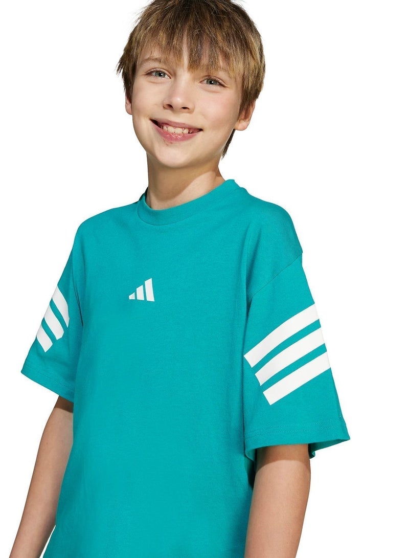 اديداس تيشيرت أيقونات المستقبل بثلاث خطوط للشباب - Image 1