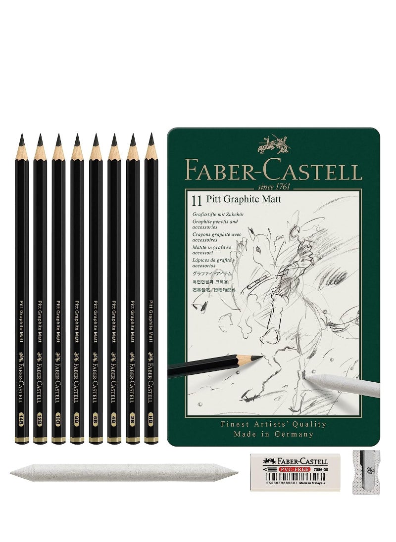 FABER-CASTELL - PITT GRAPHITE MATTE TIN SET/11 - Image 1