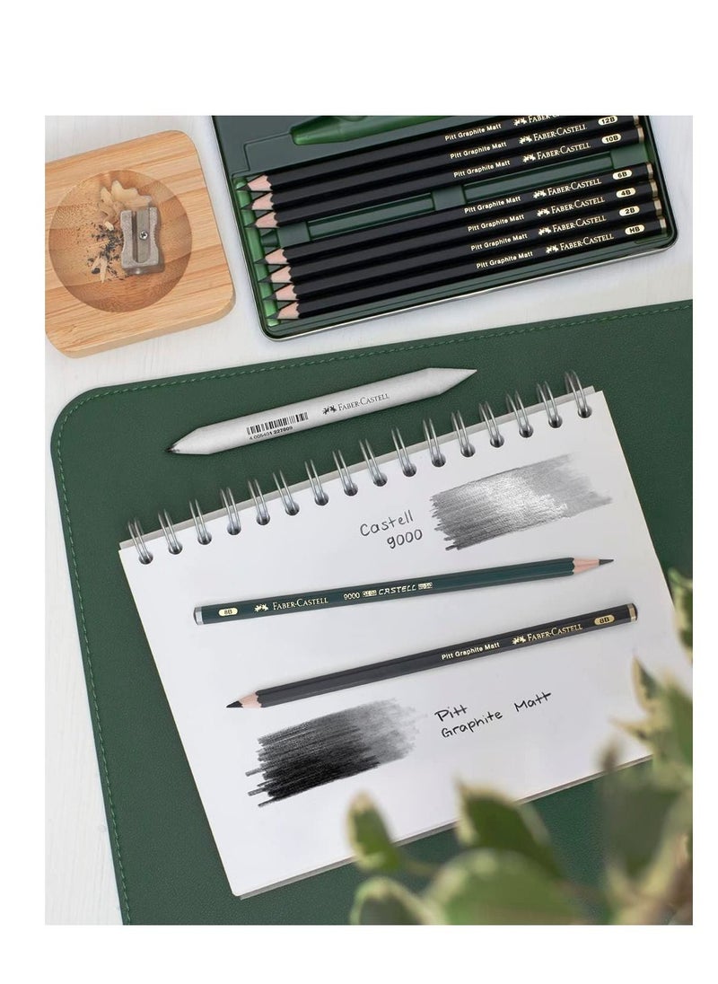 FABER-CASTELL - PITT GRAPHITE MATTE TIN SET/11 - Image 1