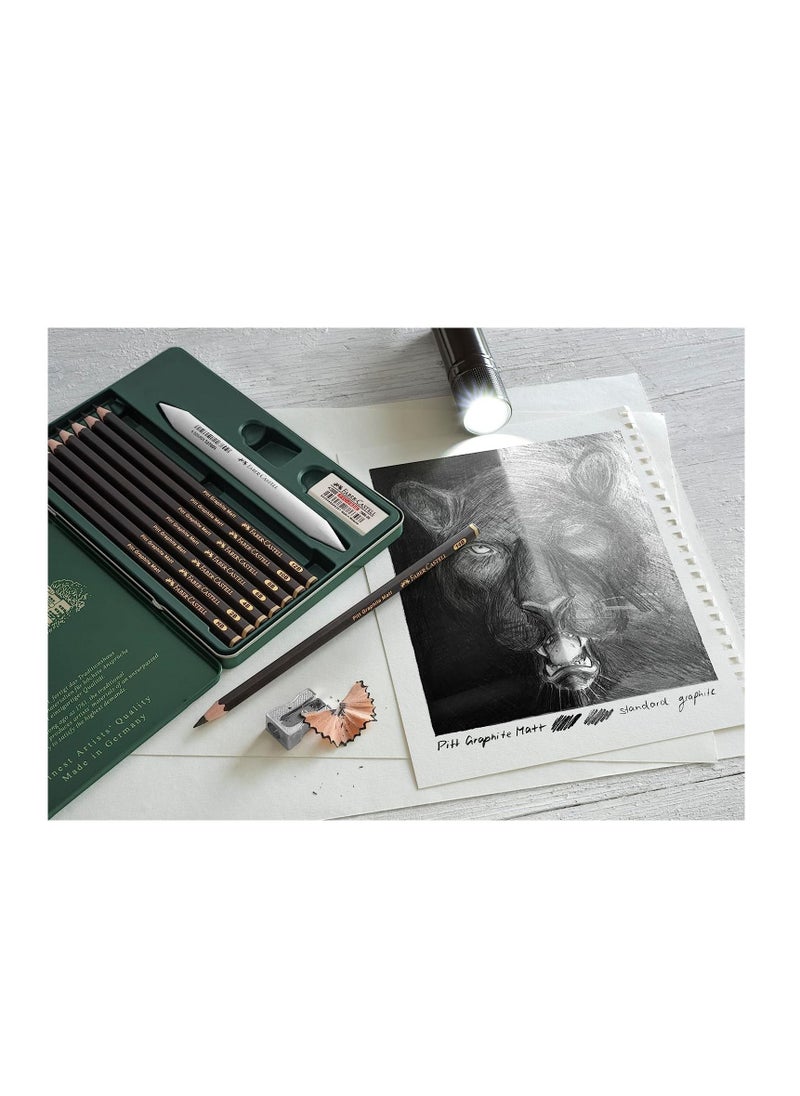 FABER-CASTELL - PITT GRAPHITE MATTE TIN SET/11 - Image 1