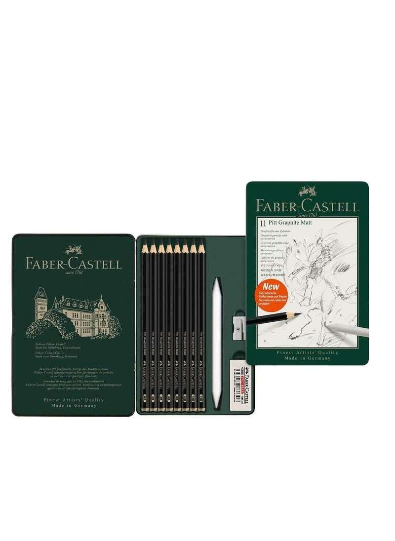 FABER-CASTELL - PITT GRAPHITE MATTE TIN SET/11 - Image 1