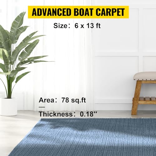 Happybuy 6 ft x 13 ft Grey Marine Carpet for Boats Waterproof - 0.18" Thick Indoor Outdoor Rug Carpet Roll for Home Patio Porch Deck - Image 2