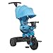 Joovy Tricycoo 41 Kids Tricycle with 4Stages Featuring ExtraWide Front Tire Removable and Adjustable Parent Handle Safety Harness MachineWashable Seat Pad and Retractable Canopy Blue - Image 3