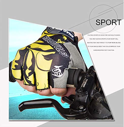 IRIS Half Finger Antiskid Cycling Gym Fitness Riding Climbing and Tracking Cross fit Driving Sports Breathable Wolf Head Gloves (Green) - Image 5
