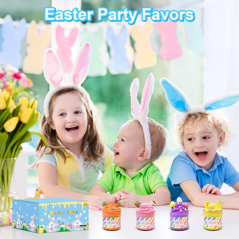 Wondrus Easter Basket Stuffers for Kids 4-8 Pack,Easter Slime W/Charms Party Favors Supplies Toys for Girls Boys,Small Goodie Bag Fillers for 8-12,Non Candy Treats Items Prizes for Classroom Student - Image 4