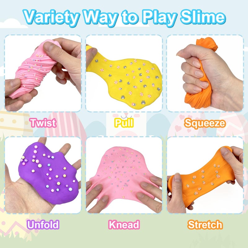 Wondrus Easter Basket Stuffers for Kids 4-8 Pack,Easter Slime W/Charms Party Favors Supplies Toys for Girls Boys,Small Goodie Bag Fillers for 8-12,Non Candy Treats Items Prizes for Classroom Student - Image 5