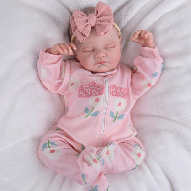 Aori Lifelike Reborn Baby Dolls - 20 Inch Sleeping Ultra Realistic Girl Newborn Baby Doll with Weighted Body for Cuddling Poseable Soft Vinyl Doll for Kids 3+ Role Play - Image 4