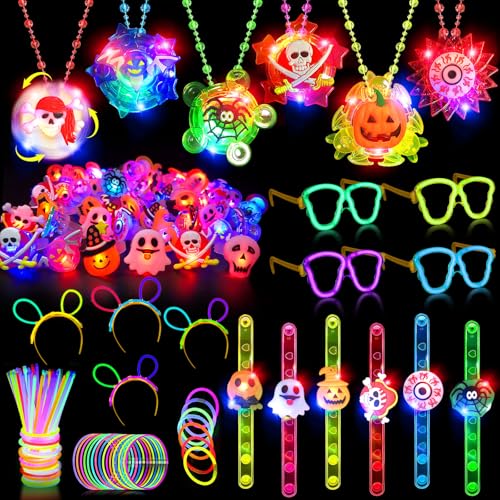 iRugosa hapfyer 124PCS Halloween Party Favors for Kids Glow in the Dark Toys Bulk for Halloween Treat Bags Goodies Bags FillersHalloween Gifts Party Supplies - Image 1