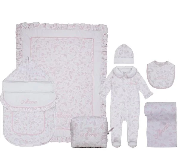 Little IA Birdsong Welcome Home Baby Deluxe Set Pink