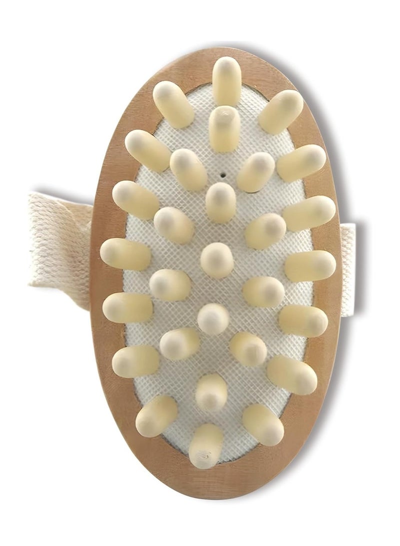 Generic 1 pcs Natural Wooden Anti Cellulite Massager Wood Hand-Held Massager Body Brush Muscle Relax Sauna Spa Head Massage Brush - Image 2