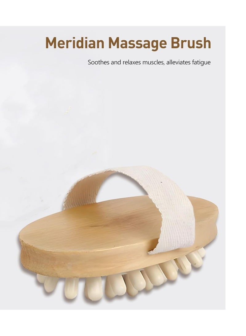 Generic 1 pcs Natural Wooden Anti Cellulite Massager Wood Hand-Held Massager Body Brush Muscle Relax Sauna Spa Head Massage Brush - Image 3