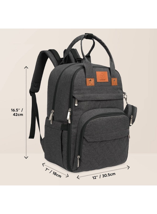 KeaBabies Diaper Bag Backpack Baby Diaper Bag Large Baby Diaper Bags For Baby Boy Girl Baby Diaper Bag With Changing Station Diaper Mat Baby Bag For Boys Girls Dad Diaper Bag (Charcoal) - Image 5