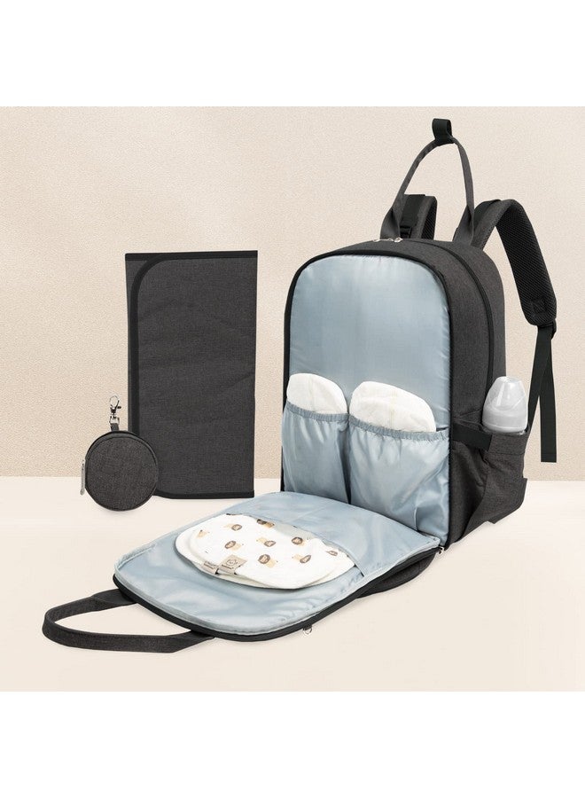 KeaBabies Diaper Bag Backpack Baby Diaper Bag Large Baby Diaper Bags For Baby Boy Girl Baby Diaper Bag With Changing Station Diaper Mat Baby Bag For Boys Girls Dad Diaper Bag (Charcoal) - Image 4