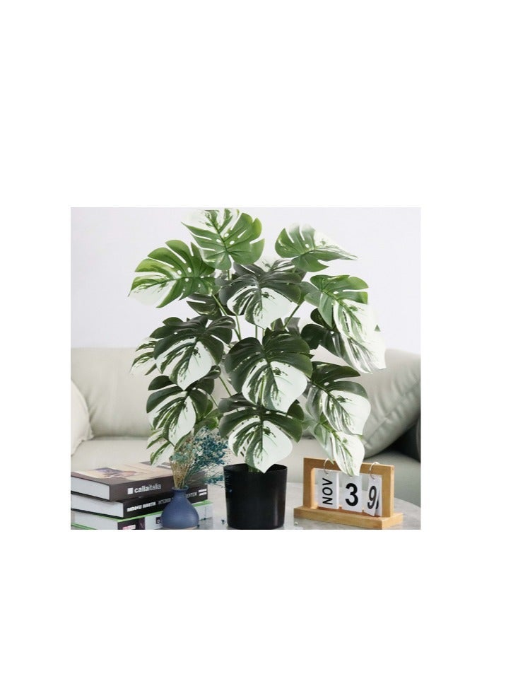 CIMIA Artificial Tropical Rainforest Plants , 70 cm Tall, Faux Tropical Leaves with Black Planter - Image 2