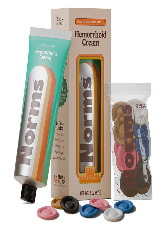 Norms Hemorrhoid Treatment Cream, Max Strength 5% Lidocaine, Rapid Relief for Hemorrhoidal Pain, Swelling, Itching, with Phenylephrine HCL, Aloe & Glycerin – Big Squeeze 2oz Tube - Image 1