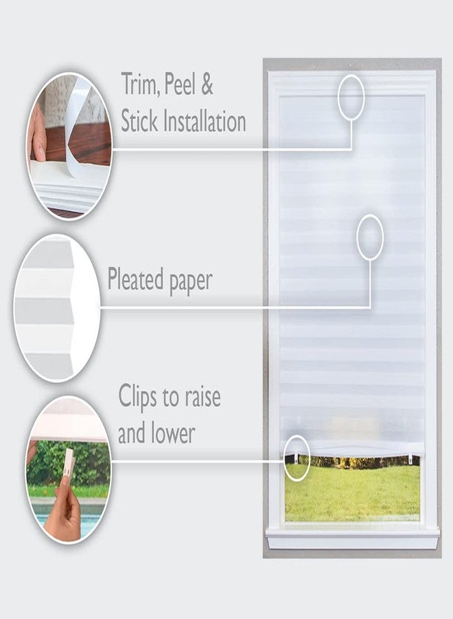 Redi Shade No Tools Original Light Filtering Pleated Paper Shade White, 36" W x 72" L, 6 Pack - Image 2