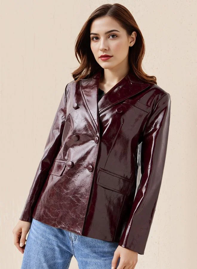 لي كوبر بليزر لي كوبر قطن بياقة مشقوقة