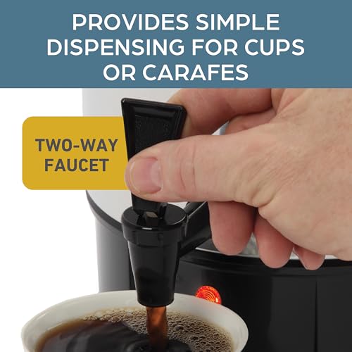 West Bend Coffee Urn Highly-Polished Aluminum Features Automatic Temperature Control with Cup Per Minute Brewing and Easy Clean Up Includes In-Basket Measuring Guide and Ready Light, 30-Cup, Silver - Image 4