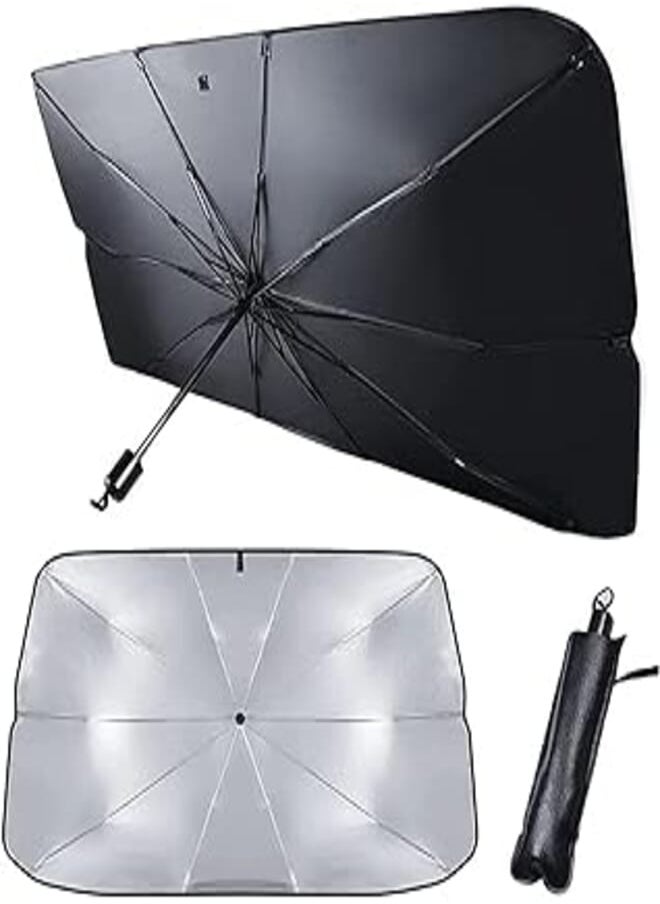 Kwak's Kwak's Car Windshield Sun Shade Foldable Umbrella Sun Shade for Car Front Window Cover Visor Sun Shade Block UV Keep Car Cool (L(85x150CM)) 