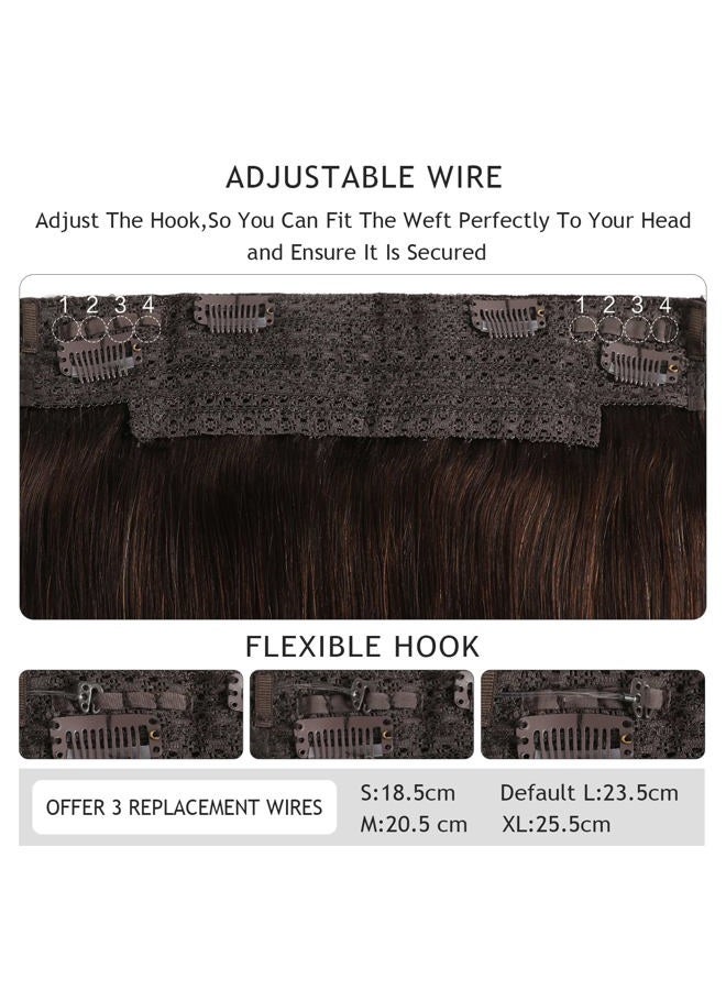 YILITE Wire Hair Extensions Human Hair, 20 Inch 110g #2 Dark Brown Wire Hair Extensions Human Hair, Remy Human Hair Extensions with Invisible Fishing Line (20inch #2) - Image 3