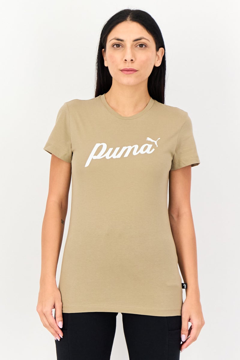 PUMA تي شيرتات رياضية نسائية قصيرة الأكمام في الهواء الطلق، تان - Image 1