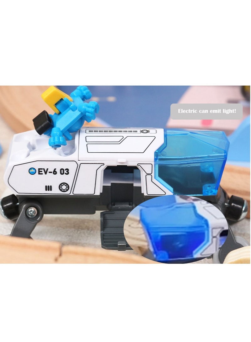 Arabest مجموعة قطار كهربائي بموضوع الفضاء، كتل بناء تعليمية، لعبة سيارة مجمعة - Image 3