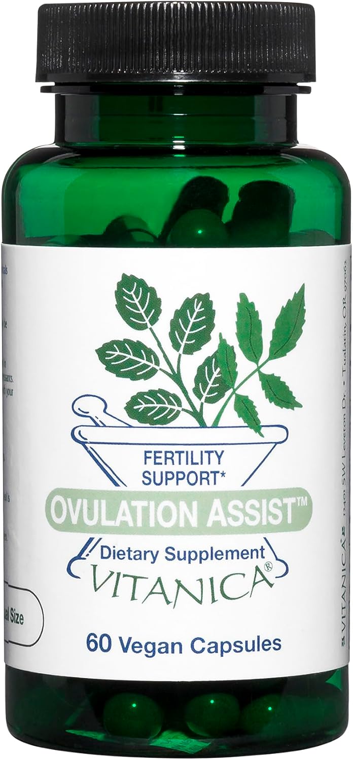 Vitanica Ovulation Assist  Ovarian Health  Adrenal Support with Rhodiola Rosea Holy Basil Tribulus Terrestris  Chaste Tree  Herbal Dietary Supplement  Pro Logo  60 Vegan Caps - Image 1