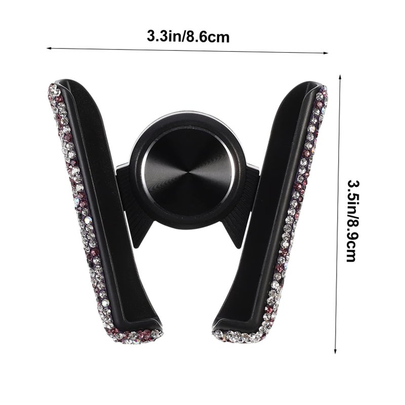 Rhinestone Air Vent Phone Holder Rotating Car Mount Compatible with All Smartphones - Image 3