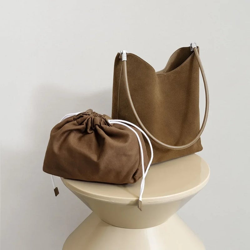 Autumn and Winter Bags, Genuine Leather Bucket Bags, High-End Luxury Leather Women''s Bags, Handbags, First-Layer Cowhide Women''s Bags, Shoulder Bags - Image 2