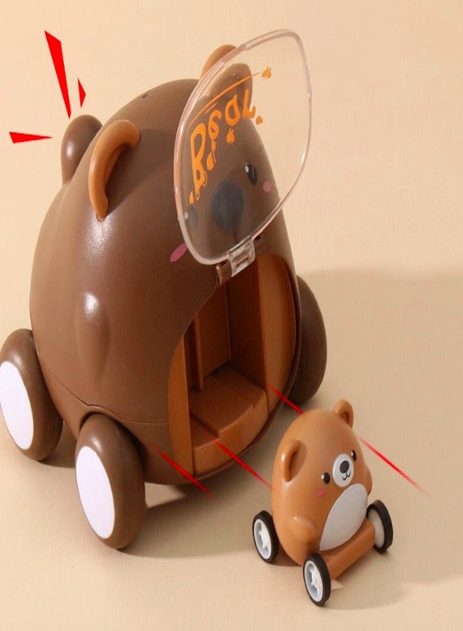 Inertia Toy Car Montessori Cartoon Car Bear Toy For Kids  - Image 1