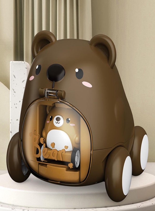 Inertia Toy Car Montessori Cartoon Car Bear Toy For Kids  - Image 3
