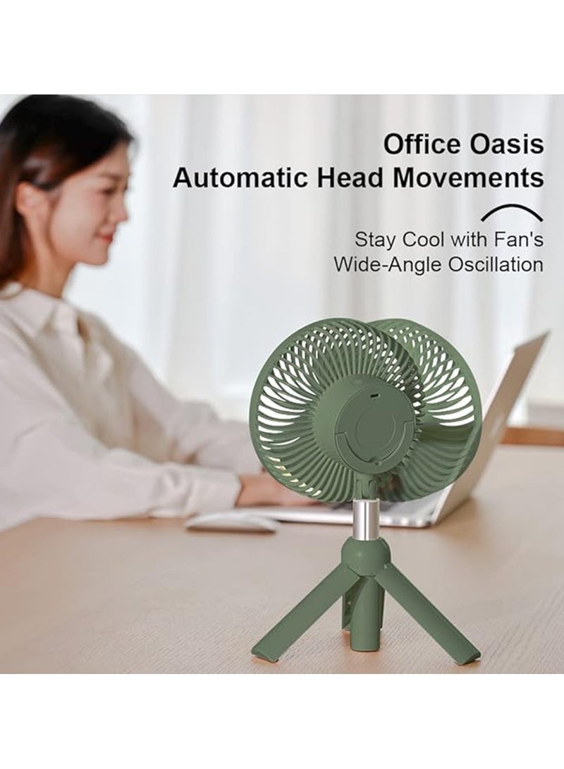 توبيز توبـي'ز مروحة قابلة للشحن مع إضاءة LED وارتفاع قابل للتعديل مع طاولة تخييم خضراء خفيفة قابلة للطي من الألمنيوم للرحلات والتنزه والشاطئ والاستخدام المنزلي - Image 5