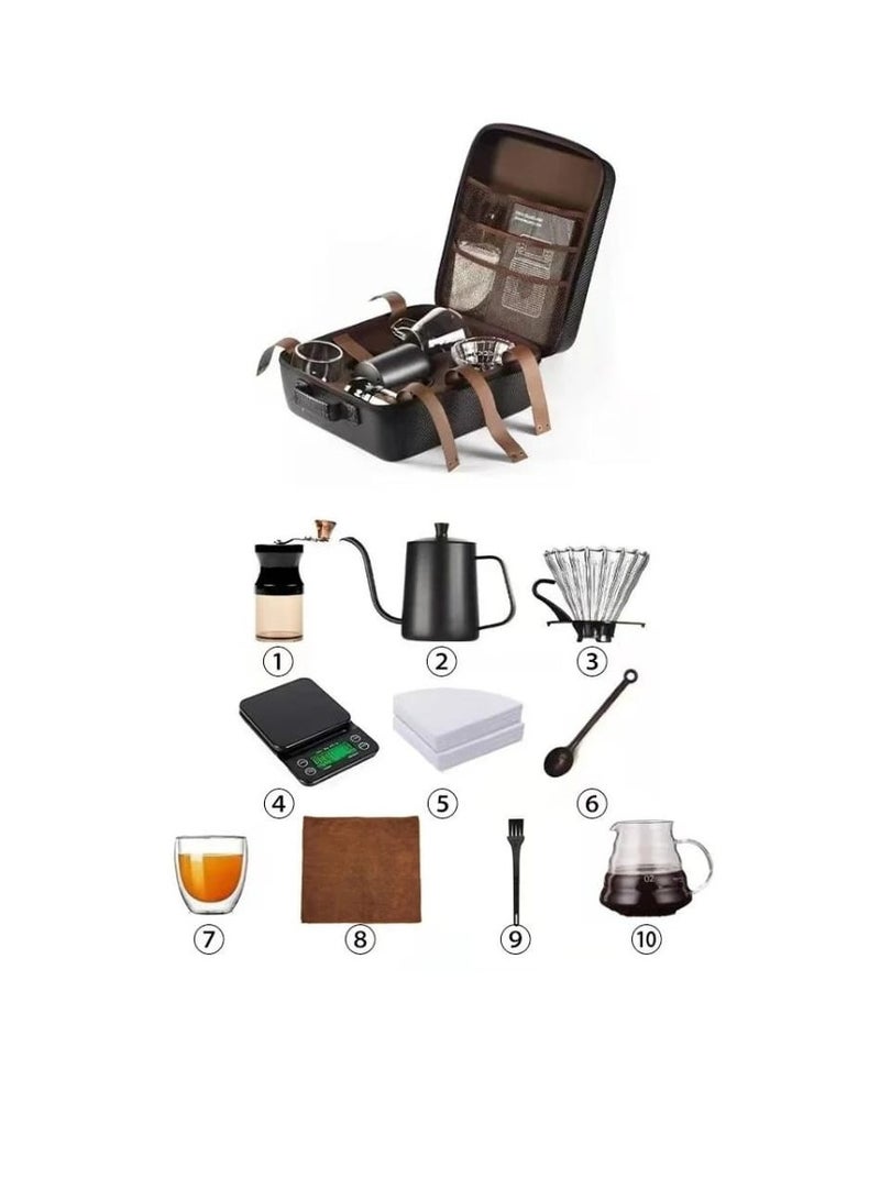 11-Piece Complete Pour Over Coffee Maker Set – Includes V60 Drip Coffee Maker, Coffee Grinder, Digital Scale, Gooseneck Kettle, and Coffee Bags for Home and Travel  - Image 2