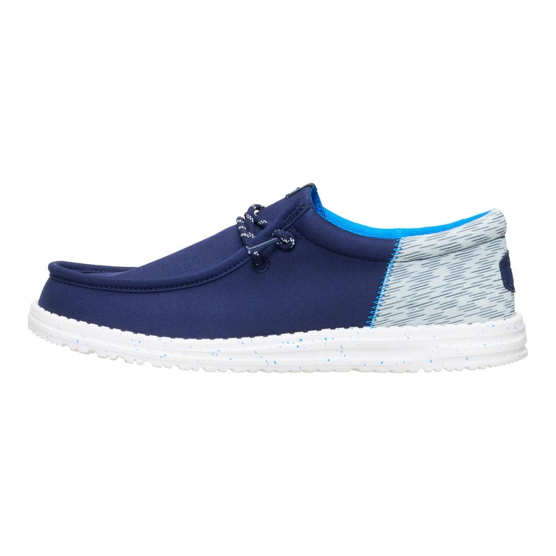 HEYDUDE Wally Funk Jersey Jacquard Peacoat Blue/Multi 12, Menâ€™s Shoes, Slip-on Loafers, Comfortable & Light-Weight - Image 1
