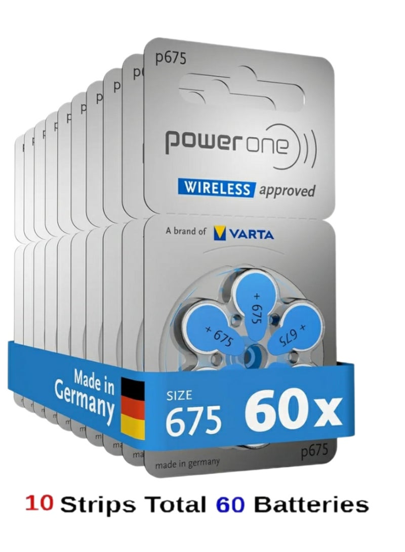 Power One 1.45V Original High Level Hearing Aid Batteries P675 ( 60 Pieces )  - Image 1
