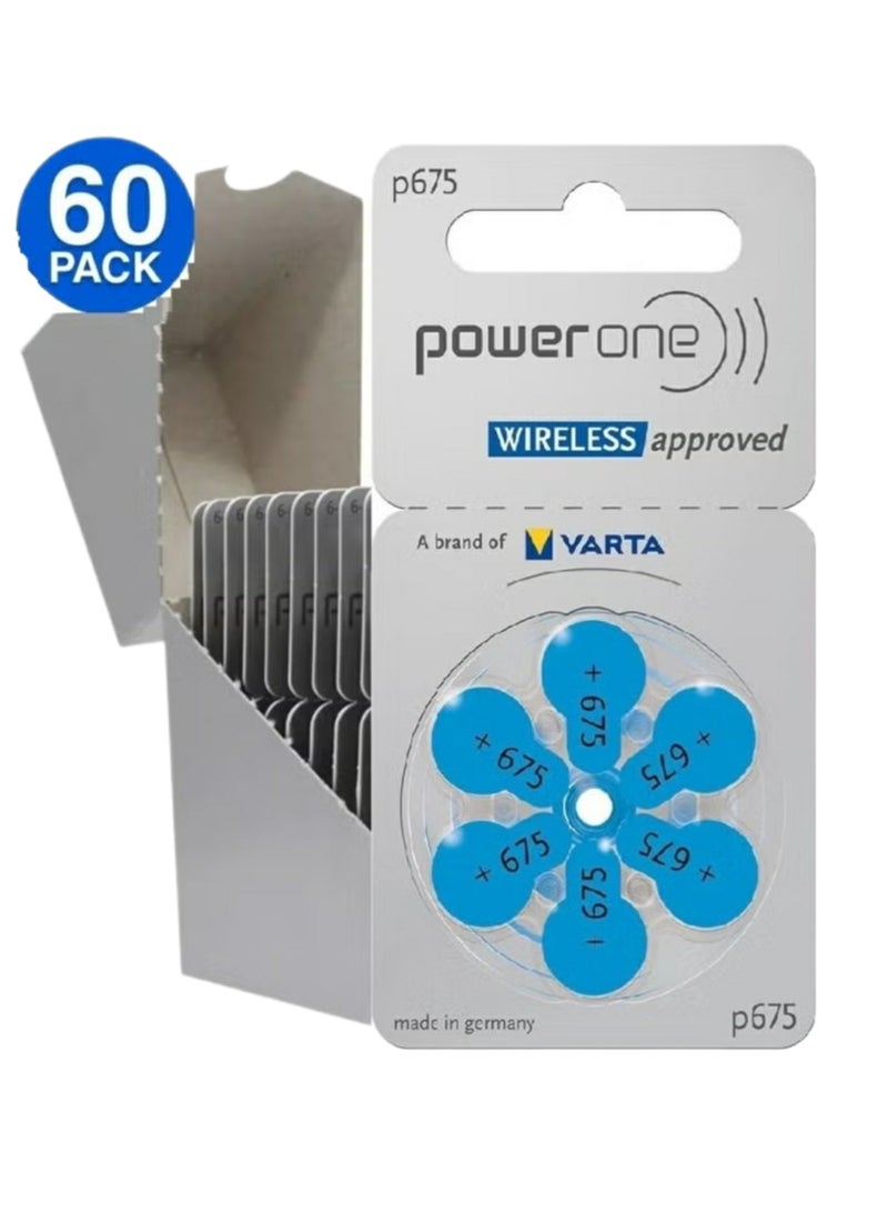 Power One 1.45V Original High Level Hearing Aid Batteries P675 ( 60 Pieces )  - Image 2