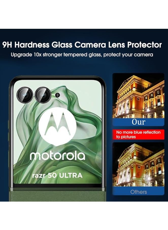 general The camera protector is compatible with the Motorola Razr 50 Ultra, [2 sets] 9H Tempered Glass Screen Protector Individual Ring is made of metal, Tempered Glass Camera Protector Camera Lens Protection - Image 4