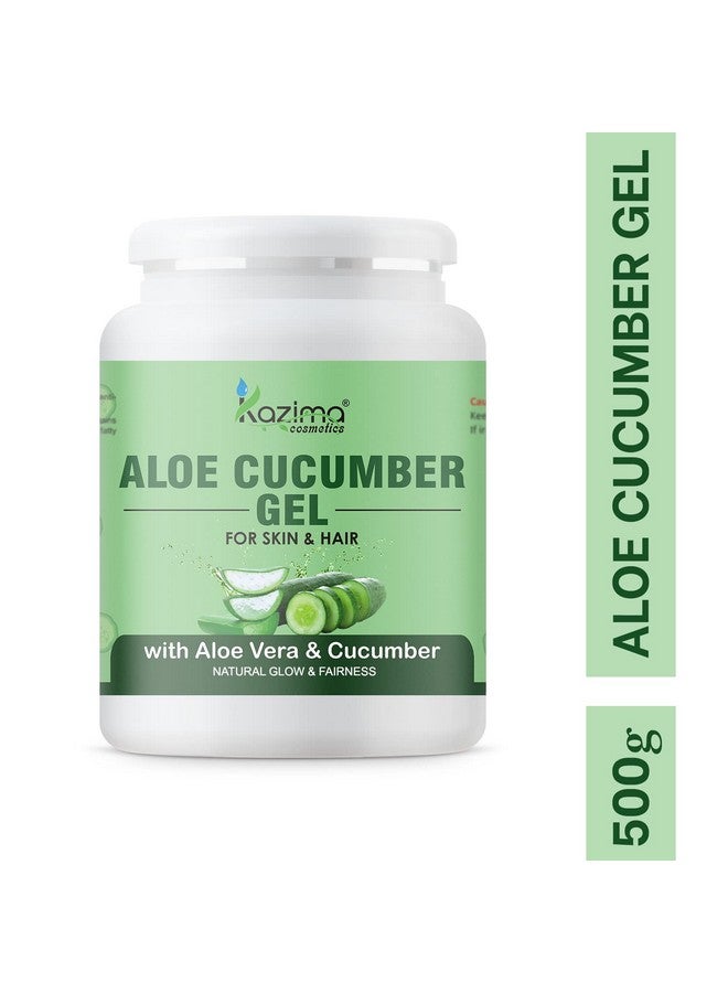KAZIMA Aloe Cucumber Gel With Pure Aloe Vera & Cucumber For Face, Skin & Hair - Exfoliate Skin, Reduces Acne Scars, Wrinkles, Sunburn, Dark Circles & Moisturizes Skin (500 Gram)  - Image 3