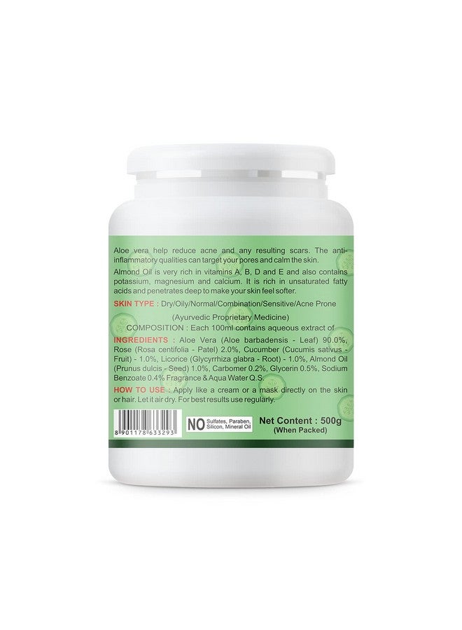 KAZIMA Aloe Cucumber Gel With Pure Aloe Vera & Cucumber For Face, Skin & Hair - Exfoliate Skin, Reduces Acne Scars, Wrinkles, Sunburn, Dark Circles & Moisturizes Skin (500 Gram)  - Image 2
