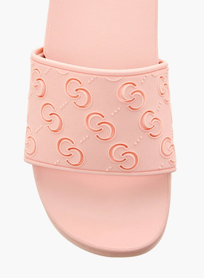 Celeste Women's Monogram Textured Slip-On Slides