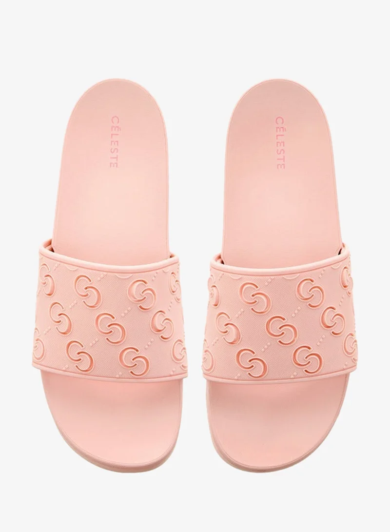 سيليست سلايدز نسائي بنقشة المونوغرام والملمس