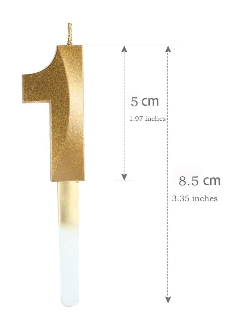 GOLDEDGE 3D Shape Birthday Cake Candles Gold Glitter Birthday Candles Decorative Decoration for Birthday Anniversary Wedding Party Graduation Party (1) - Image 4