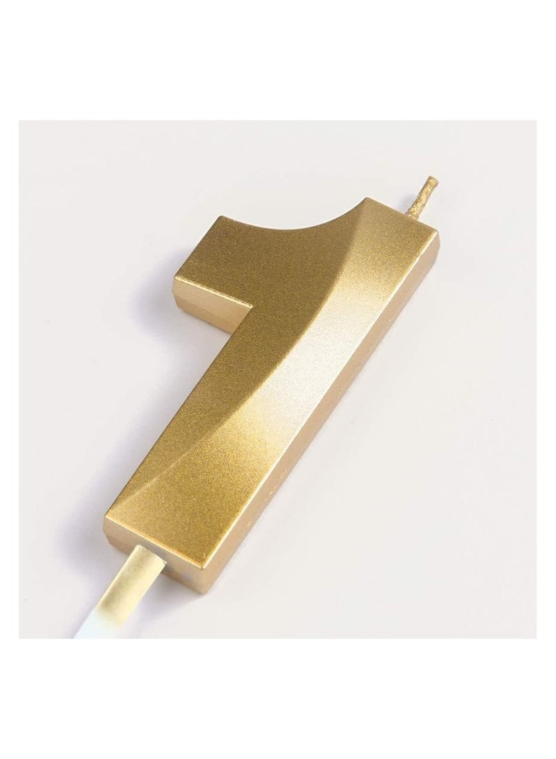 GOLDEDGE 3D Shape Birthday Cake Candles Gold Glitter Birthday Candles Decorative Decoration for Birthday Anniversary Wedding Party Graduation Party (1) - Image 2